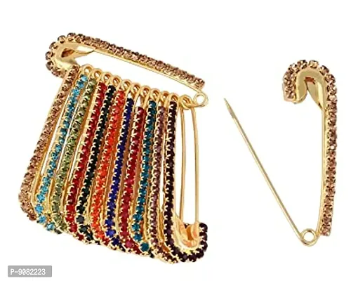 Stylish Stone Safety Saree Pin For Women Sari Brooch For Girls Sadi Pins For Ladies-thumb0