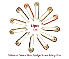 Stylish Stone Safety Saree Pin For Women Sari Brooch For Girls Sadi Pins For Ladies-thumb1