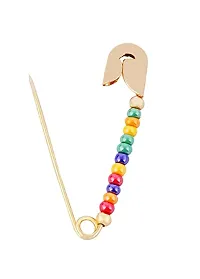 Stylish Glitter Beads Safety Saree Pins Dupatta Chunri Scarfs Sari Sadi Pins For Women And Ladies-thumb1