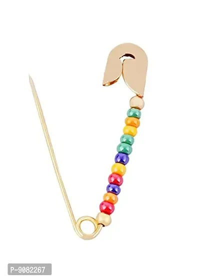 Stylish Glitter Beads Safety Saree Pins Dupatta Chunri Scarfs Sari Sadi Pins For Women And Ladies-thumb2