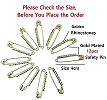 Stylish Designer Single Line Saree Pin Hijab Safety - Safety Pin Broach - Saree Pins For Women -Golden Single Line Saree Pin-thumb1