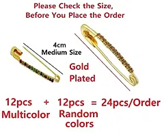 Stylish Safety Saree Pin Combo Pack Of Various Colour Brooch Sari Pins Hijab Kurta Pin For Girls For Women Wedding Bride-thumb1