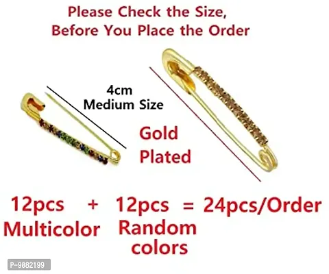 Stylish Safety Saree Pin Combo Pack Of Various Colour Brooch Sari Pins Hijab Kurta Pin For Girls For Women Wedding Bride-thumb2