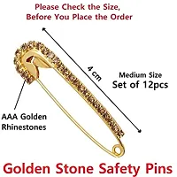 Stylish Designer Gold Plated Safety Sadi Pin Grip For Lehenga Dupatta Attaching Saree Pin For Ladies Fancy Brooch Pins For Women And Girls-thumb1