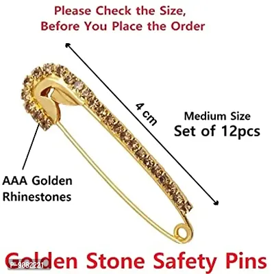 Stylish Designer Gold Plated Safety Sadi Pin Grip For Lehenga Dupatta Attaching Saree Pin For Ladies Fancy Brooch Pins For Women And Girls-thumb2