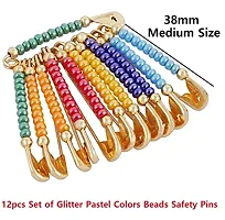 Stylish Glittering Colourful Beads Safety Pin For Saree Sadi Sari Pin For Women Dresses-thumb3