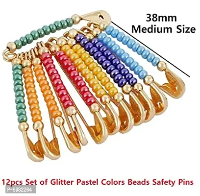Stylish Glittering Colourful Beads Safety Pin For Saree Sadi Sari Pin For Women Dresses-thumb4