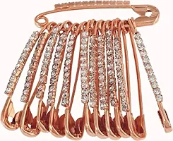 Stylish Rose Gold Stone Safety Saree Pin Designer Sadi Sari Pins For Women And Girls-thumb4