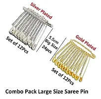 Stylish Large Size Brooch Big Size Safety Saree Pin Combo Set Of Sadi Sari Pins Dressing Fashion Accessories For Women-thumb1