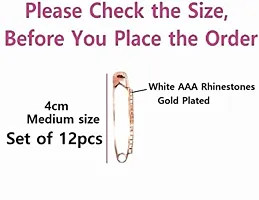 Stylish Vama Rose Gold Stone Saree Safety Pin Medium Broach Brooch Broaches And Sari Sadi Pins For Women-thumb2