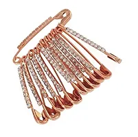 Stylish Vama Rose Gold Stone Saree Safety Pin Medium Broach Brooch Broaches And Sari Sadi Pins For Women-thumb3