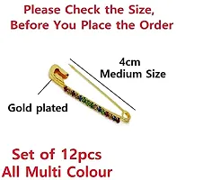 Stylish Colourful Safety Saree Pins For Plates Lehenga Dupatta Attaching Locking Pins For Women And Girls-thumb2