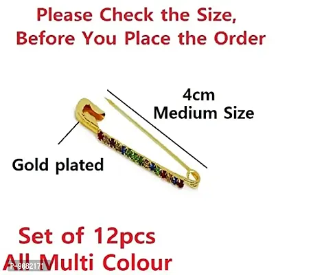 Stylish Colourful Safety Saree Pins For Plates Lehenga Dupatta Attaching Locking Pins For Women And Girls-thumb3