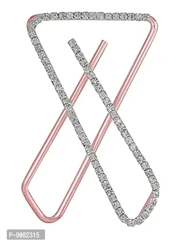 Stylish Rose Gold X Safety Saree Pins Big Size For Women Latest New Design Sadi Pin Ladies Fancy Brooch Pins For Girls Saree Pin-thumb0
