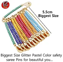Stylish Fashionable Pastel Colour Large Saree Heavy Safety Pin Chunri Scarfs Dupatta Hijab Sari Pins For Women-thumb3