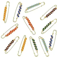 Stylish Beads Sadi Pin Ladies Fancy Combo Brooch Pins For Safety Saree Pin For Women Latest Design-thumb3