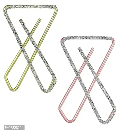 Stylish Designer Rose Gold Stone Safety Saree Pin Hijab Pin For Women And Girls Multipurpose Sadi Brooch Pin For Ladies Scarf Pins For Dressing-thumb0