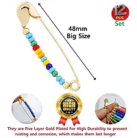 Stylish Saree Pin Mix Beads Safety Sadi Sari Pins For Ladies Dupatta Chunri Scarf Pins For Women Sarees-thumb1