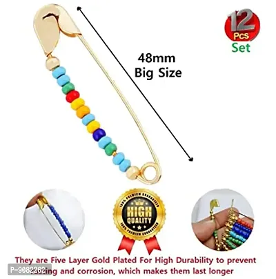 Stylish Saree Pin Mix Beads Safety Sadi Sari Pins For Ladies Dupatta Chunri Scarf Pins For Women Sarees-thumb2