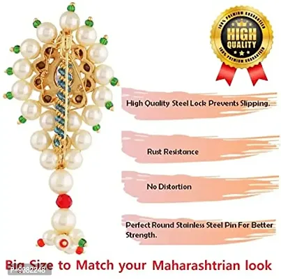 Stylish Maharashtrian Traditional Jewellery Nath Nauvari Saree Safety Pins Marathi Dressing Pins For Women-thumb4