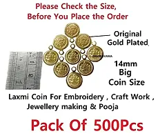Stylish Real Gold Plated Laxmi Lakshmi Kasu Coin For Jewellery Making Embroidery Aari Work And Pooja - Kasu For Embroidery Work 500 Pieces-thumb1