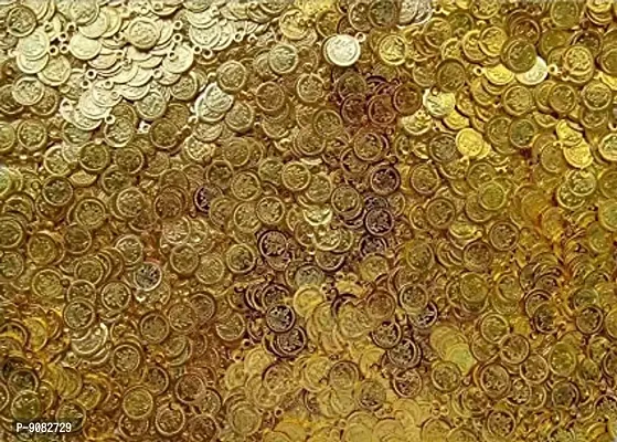 Stylish Real Gold Plated Laxmi Lakshmi Kasu Coin For Jewellery Making Embroidery Aari Work And Pooja - Kasu Coins For Aari Work 200 Pieces-thumb0