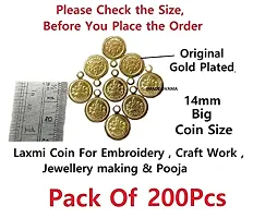 Stylish Real Gold Plated Laxmi Lakshmi Kasu Coin For Jewellery Making Embroidery Aari Work And Pooja - Kasu Coins For Aari Work 200 Pieces-thumb1