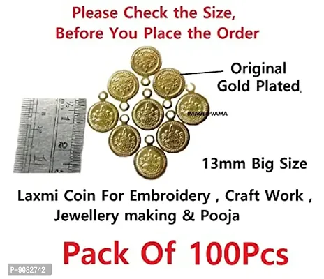 Stylish Light Weight Maha Lakshmi Coin Lakshmi Kasu For Embroidery And Crafts Work- Pack Of 100 Pieces-thumb3