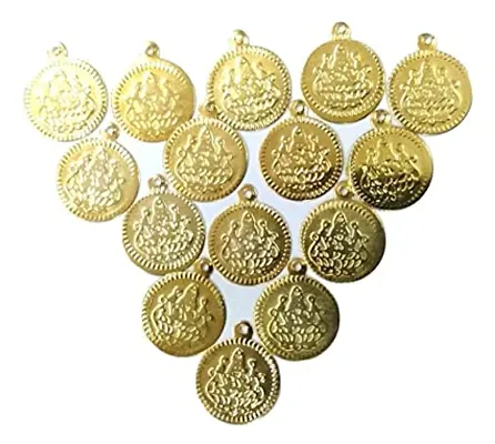 Vama Fashion Gold Plated Laxmi Lakshmi Kasu Coin For Jewellery Making Embroidery Aari Work And Pooja - Lakshmi Coin For Blouse 500 Pieces
