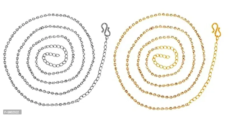 Stylish White Gold Plated Oxidized Love Pendant Waist Belt Hip Chain For Women-thumb0