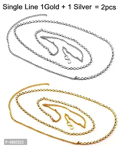 Stylish White Gold Plated Oxidized Love Pendant Waist Belt Hip Chain For Women-thumb2