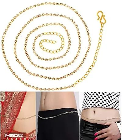 Stylish White Gold Plated Oxidized Love Pendant Waist Belt Hip Chain For Women-thumb3