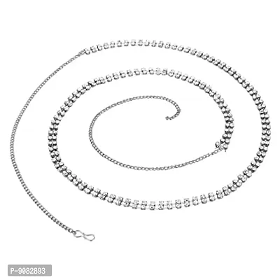 Stylish Silver Plated Waist Chain Traditional Kamarpatta Jewellery For Women Latest-thumb0