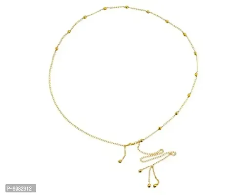 Stylish White Golden Beads Fancy Waist Belt Hip Chain For Women-thumb0