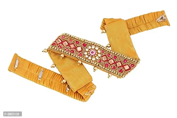 Stylish Pink Cloth Kamar Belt Zardosi Work Kamarpatta Kamarband Vaddanam For Girls Lehanga Choli And Dresses-thumb0