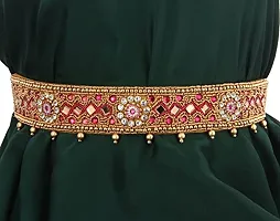 Stylish Pink Cloth Kamar Belt Zardosi Work Kamarpatta Kamarband Vaddanam For Girls Lehanga Choli And Dresses-thumb2