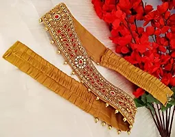 Stylish Traditional Embroidery Work Red Cloth Vaddanalu Waist Saree Belt And Kamarbandh For Women-thumb4