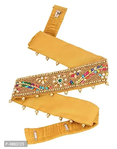 Stylish Traditional Maggam Aari Work Jewellery Stretchable Women Cloth Belt Multi Kamarband Vaddanam Hip Waist Belt For Sari Sarees-thumb0