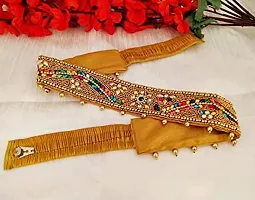 Stylish Traditional Maggam Aari Work Jewellery Stretchable Women Cloth Belt Multi Kamarband Vaddanam Hip Waist Belt For Sari Sarees-thumb3