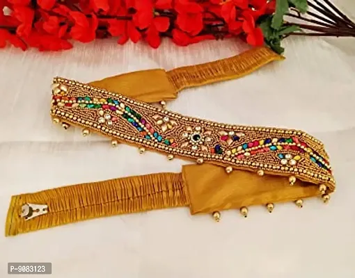 Stylish Traditional Maggam Aari Work Jewellery Stretchable Women Cloth Belt Multi Kamarband Vaddanam Hip Waist Belt For Sari Sarees-thumb4