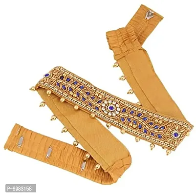 Stylish Traditional Navy Blue Kamar Kardhan Kardhani Tagdi Patta Belly Hip Chain Belt For Women Saree And Lehanga