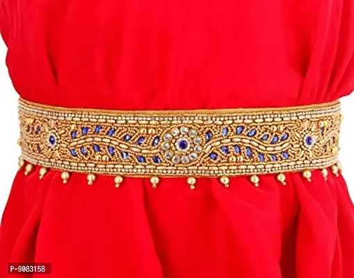 Stylish Traditional Navy Blue Kamar Kardhan Kardhani Tagdi Patta Belly Hip Chain Belt For Women Saree And Lehanga-thumb3