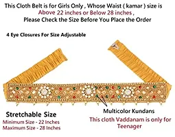 Stylish Multi Cloth Waistband Kamarband Belly Chain Belt For Girls South Indian Traditional Dresses-thumb1