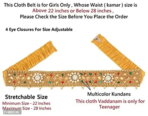 Stylish Multi Cloth Waistband Kamarband Belly Chain Belt For Girls South Indian Traditional Dresses-thumb2