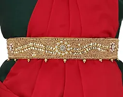 Stylish Cloth Embroidery Saree Belt Waist Belt Stretchable Belly Chain Vaddanam For Wedding For Saree And Lehenga-thumb1