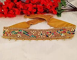 Stylish Embroidery Aari Maggam Work Multi Cloth Kamarband Hip Belt Body Waist Belt Vadanam For Girls And Women-thumb3