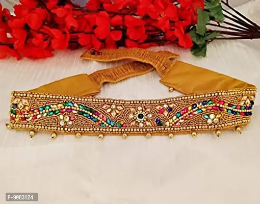 Stylish Embroidery Aari Maggam Work Multi Cloth Kamarband Hip Belt Body Waist Belt Vadanam For Girls And Women-thumb4