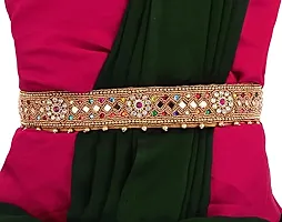 Stylish Maggam Aari Work Jewellery Stretchable Women Cloth Belt  Kamarband Vaddanam Waist Belt For Saree-thumb2