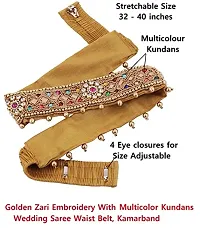 Stylish Body Jewellery Stretchable Embroidery Cloth Kamarband Hip Belt Multi Waist Belt Vaddanam For Women Saree-thumb1