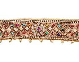 Stylish Body Jewellery Stretchable Embroidery Cloth Kamarband Hip Belt Multi Waist Belt Vaddanam For Women Saree-thumb2